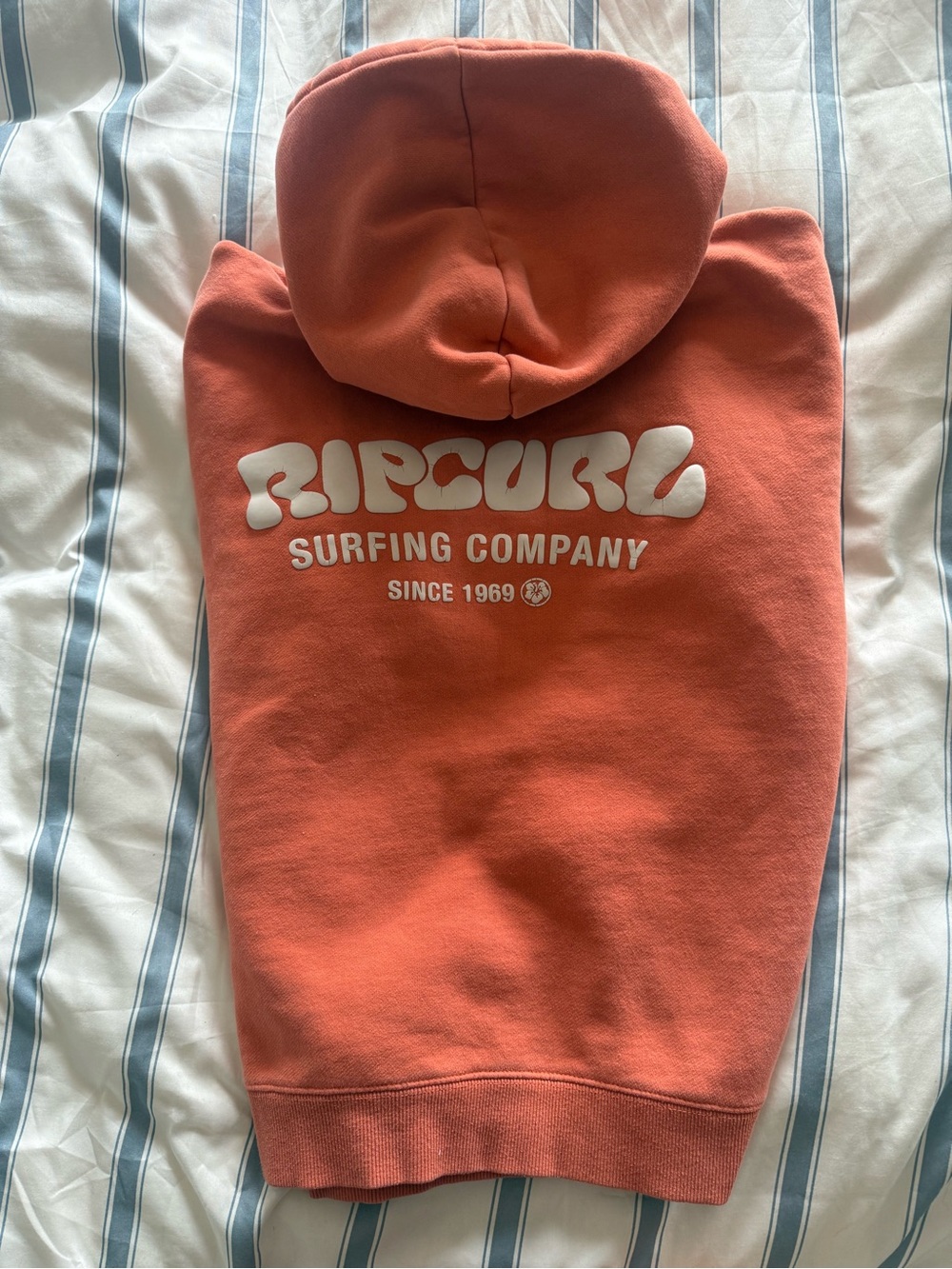 Rip Curl Women’s Coral Orange Hoodie with White Logo - Picture 2 of 4